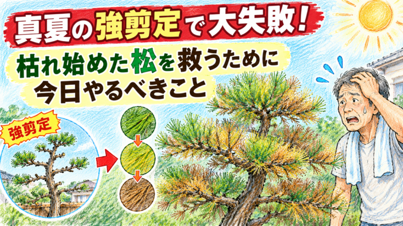 真夏の強剪定で大失敗！枯れ始めた松を救うために今日やるべきこと