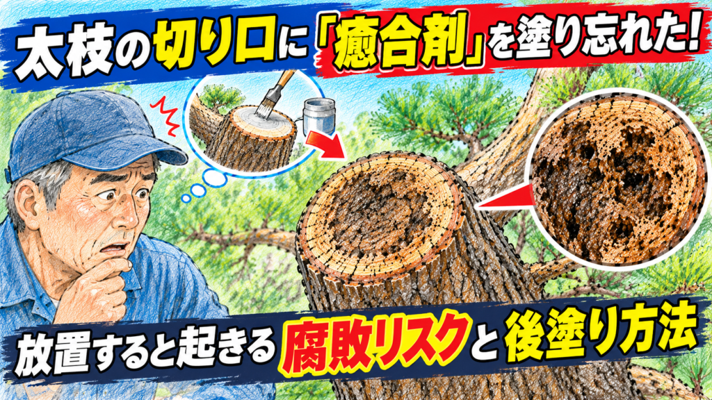 太枝の切り口に『癒合剤』を塗り忘れた！放置すると起きる腐敗リスクと後塗り方法