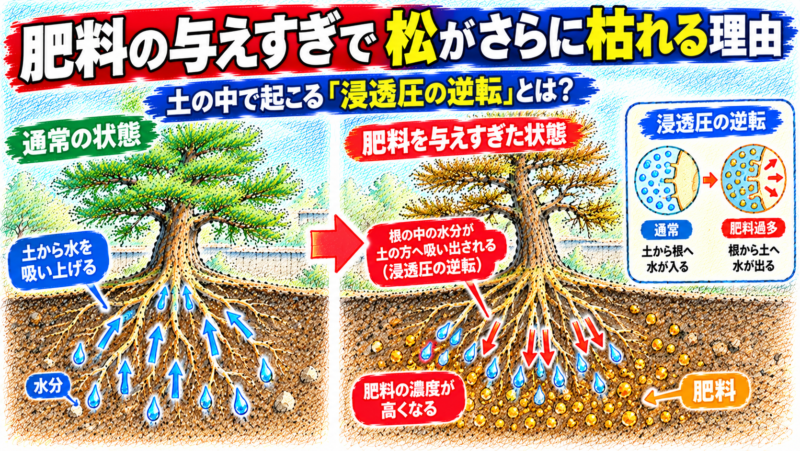 弱った松に肥料をあげると余計に枯れる理由