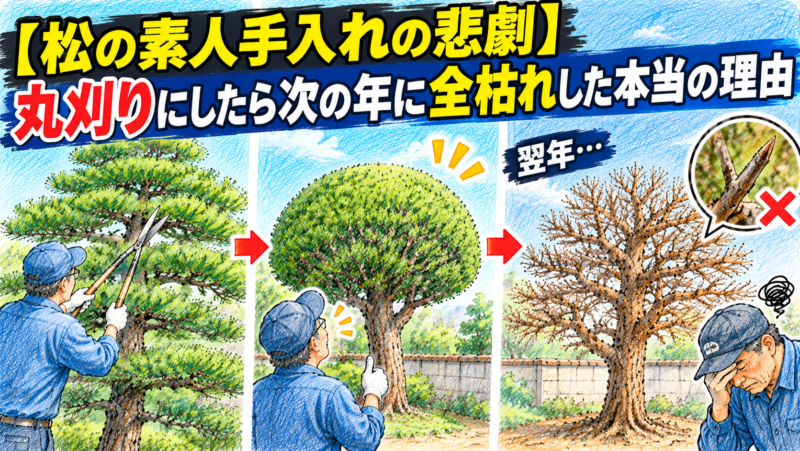 【松の素人手入れの悲劇】丸刈りにしたら次の年に全枯れした本当の理由